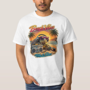 T-shirt Vibes Rétro Turtle Beach - Graphisme de Détente Es