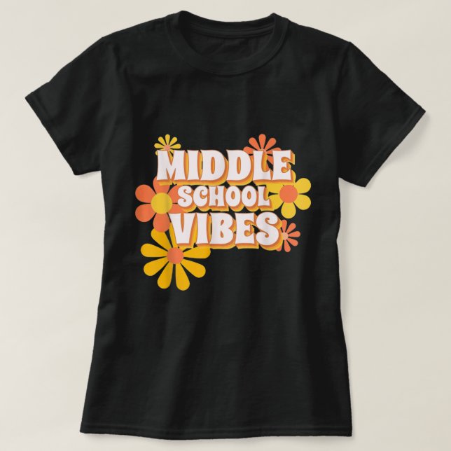 T-shirt Vibes super Du Milieu Rétro Retour À L'École Te (Design devant)