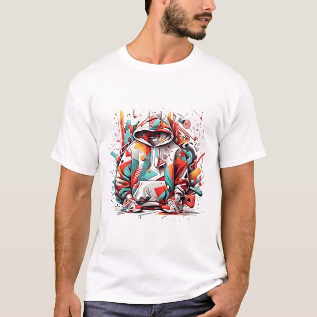 T-shirt Vibes urbaines, Festive Streetwear Fusion (Devant)