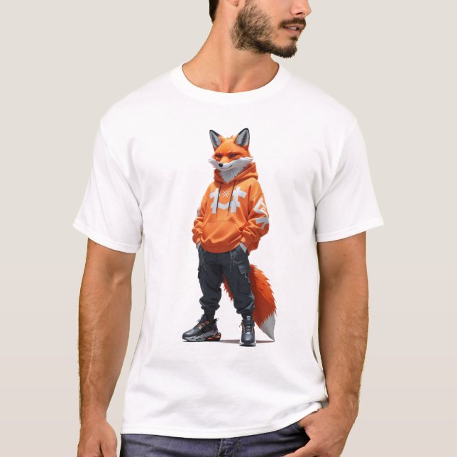 T-shirt Vibes Urban Fox - Conception Futuriste de Streetwe (Devant)