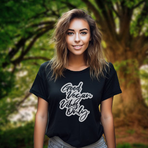 T-shirt Vibes Vega Good Seulement Vibes Black et Blanc Veg