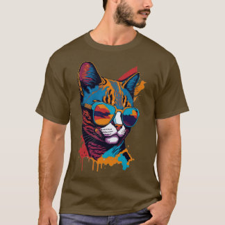 T-shirt Vibes vintages et flair Retro Cool Cat 5