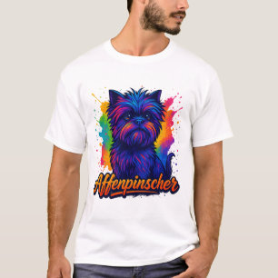 T-shirt Vibrant Affenpinscher Pop Art Portrait - Coloré