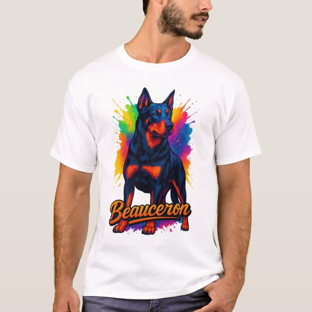 T-shirt Vibrant Beauceron Pop Art (Devant)