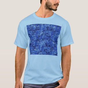 T-shirt Vibrant Camo Camouflage numérique bleu texture