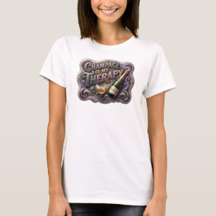 T-shirt Vibrant Coloré LE CHAMPAGNE EST MA THÉRAPIE