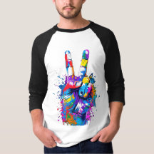 Vibrant Colorful Peace Signale Art numérique main