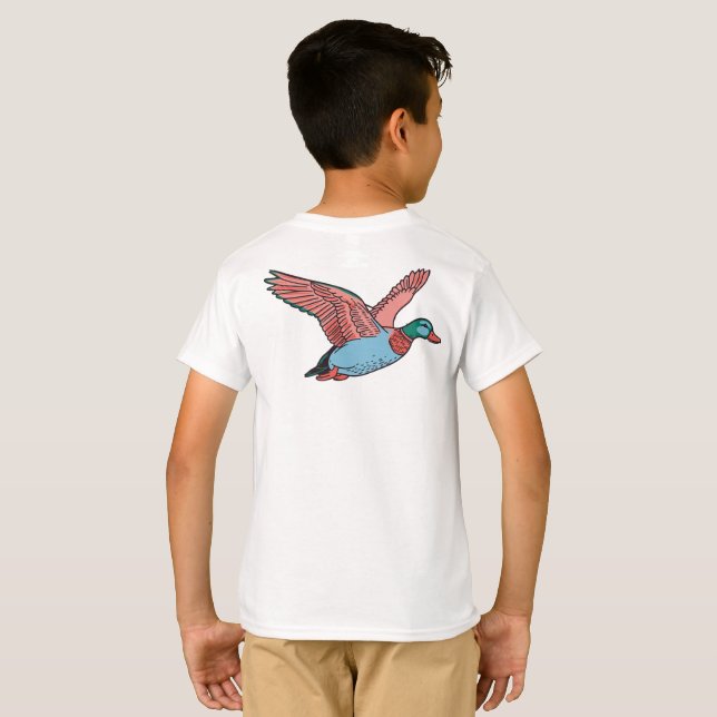 T-shirt Vibrant Flying Duck Illustration (Dos entier)