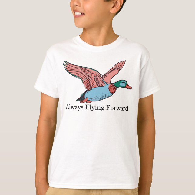 T-shirt Vibrant Flying Duck Illustration (Devant)