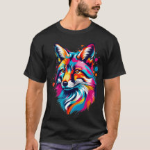 Vibrant Ink Splatter Fox Pop Art, Coloré