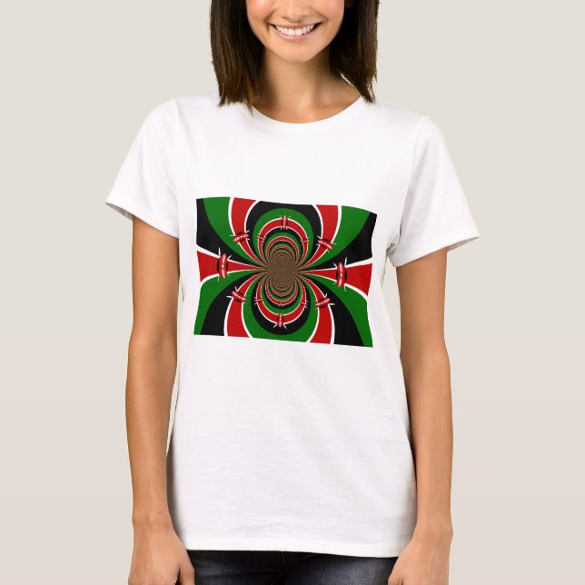 T-shirt Vibrant Kenya Vision : Drapeau kényan en miroir (Devant)
