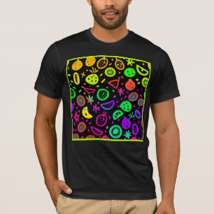 T-shirt Vibrant Neon Fruits Motif Art