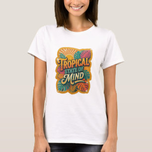 T-shirt Vibrant Orange ÉTAT D'ESPRIT TROPICAL Art Portable