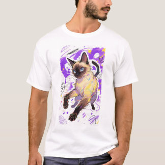 T-shirt Vibrant Siamese Cat Graphic Homme T - Chemise