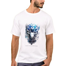 Vibrant Stag T-Shirt, Icy Filigree Color Art