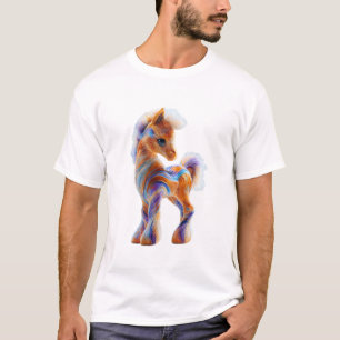 T-shirt Vibrants Fibres Optiques Fantaisistes Poney Hommes