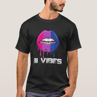 T-shirt Vibrations Bi Lèvres qui dégoulinent Fierté bisexu