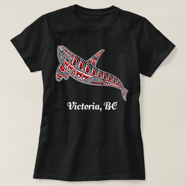 T-shirt Victoria (C.-B.) Canada Amérindien Orca Upward Kil (Design devant)