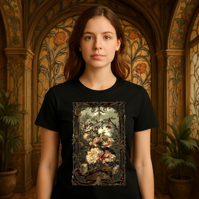 T-shirt Victorian Era Roses & Baroque Rococo Frame (Créateur téléchargé)