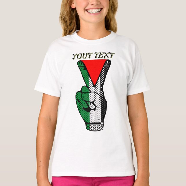 T-shirt Victory Sign Hand Resistance Red Triangle Symbol (Devant)