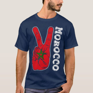 T-shirt Victorywo Fingers Morocco Flag Patriotic boy