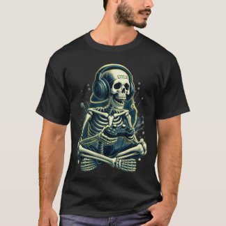 T-shirt Vidéo de jeu vidéo drôle d'Halloween squelette jou