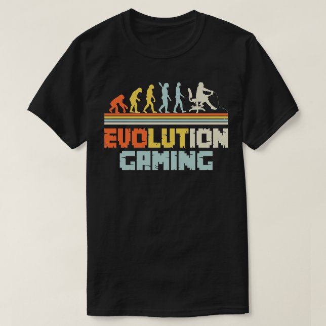 T-shirt Vidéo de l'évolution du jeu Drôle de l'évolution h (Design devant)