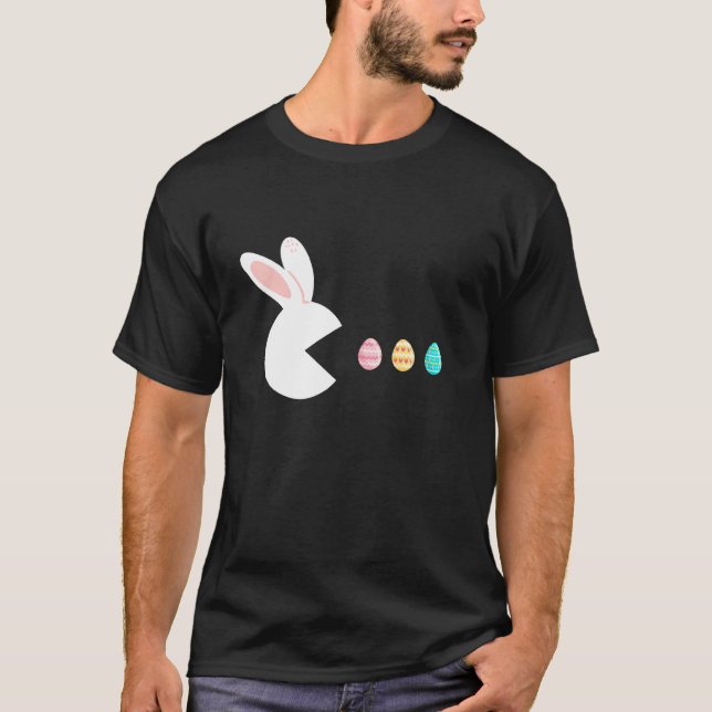 T-shirt Video Game Rabbit Bunny Eggs Easter Gamer Kids Boy (Devant)