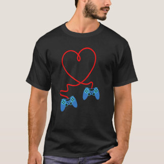 T-shirt Video Gamer Controllers Valentine's Day Heart Boys