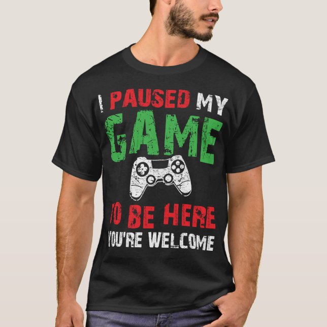 T-shirt Vidéo Gamer Humour Plaisanterie J'ai suspendu mon  (Devant)