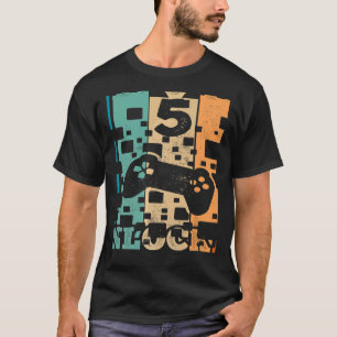 T-shirt Vidéo Gamer Niveau 5 déverrouillé 5e anniversaire