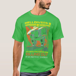 T-shirt Vidéo publicitaire vintage de Helldivers 2 Eo45 Pa