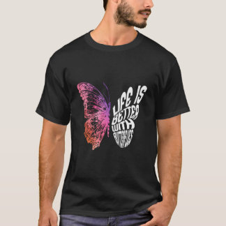 T-shirt Vie avec papillons Nature Insectes sauvages
