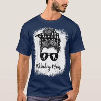 T-shirt Vie blanchie Hockey Maman Leopard Messy bun Lunett