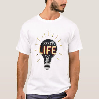T-shirt Vie - Conception d'ampoules lumineuses inspirantes