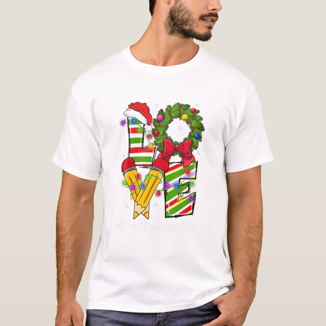 T-shirt Vie de l'enseignant de vitesse Santa Hat (Devant)