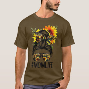 T-shirt Vie de maman Ruban floral tournesol, famille assor