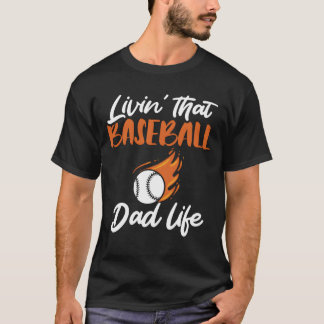 T-shirt Vie de papa de baseball Sports Fête des pères fami