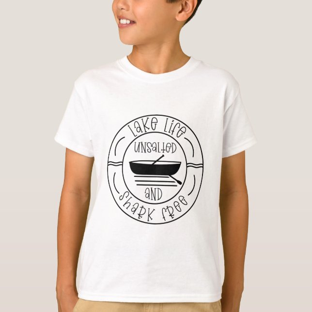 T-shirt Vie du lac non salée et sans requin (Devant)