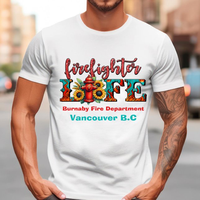 T-shirt Vie d'un pompier dans l'art vibrant (Créateur téléchargé)