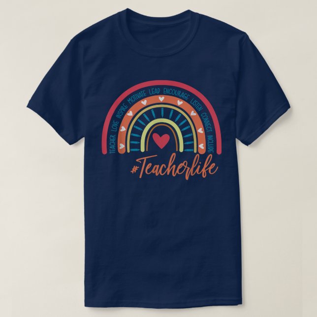 T-shirt Vie Enseignant Rainbow Apprendre Amour Inspirer Re (Design devant)