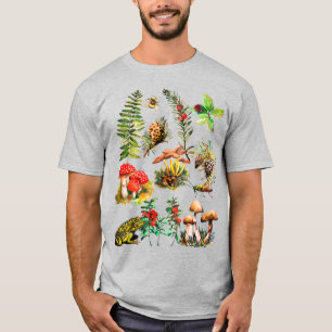 T-shirt Vie forestière, champignons sauvages