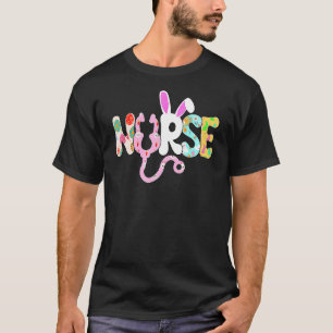 T-shirt Vie Infirmière Stethoscope Scrub Mignonne Lapin Av