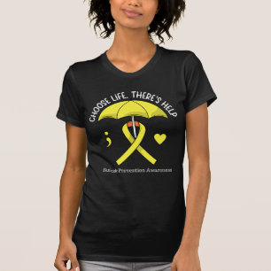 T-shirt Vie Jaune Parapluie Ruban Sensibilisation au suici