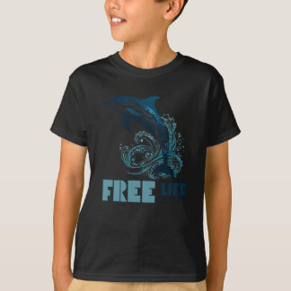 T-shirt Vie libre pour les dauphins tribaux