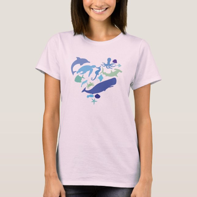 T-shirt Vie marine cardiaque (Devant)