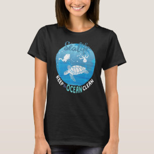 T-shirt Vie marine Garder Ocean Clean Turtles Tank Sea Oct
