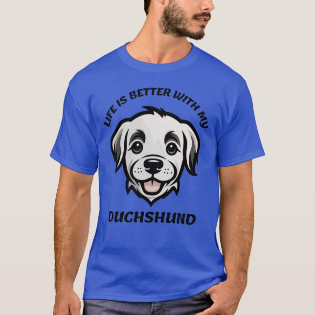 T-shirt vie meilleure avec mydachshund (Devant)