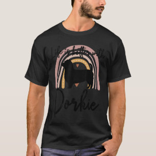 T-shirt Vie Meilleure Dorkie Chien arc-en-ciel Femmes