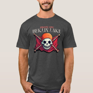 T-shirt Vie pirate, crâne et drapeau